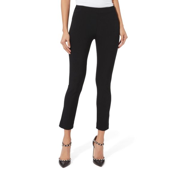 Veronica Beard Zip Back Scuba Pants Black Ankle Cropped Capsule Minimalist F11 - Picture 2 of 8